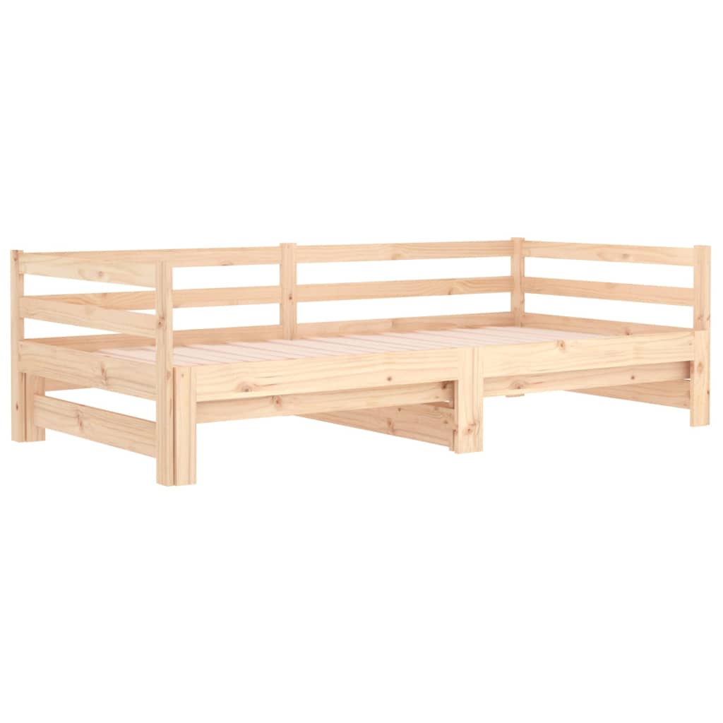 vidaXL Sofá cama extraíble madera maciza de pino 2x(90x190) cm