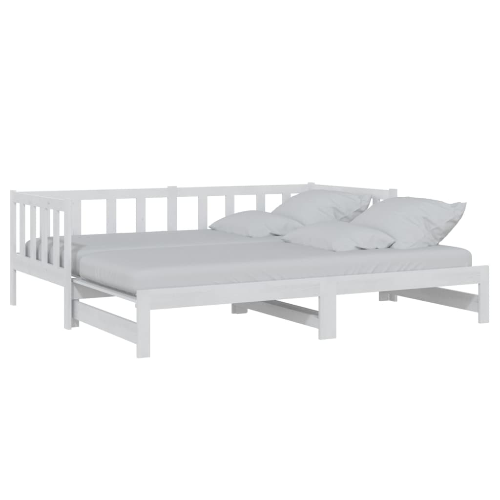 vidaXL Sofá cama extraíble sin colchón blanco 2x(90x200) cm