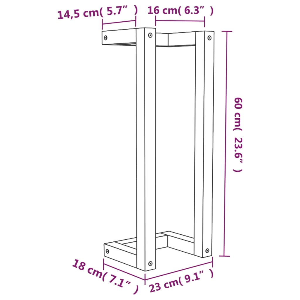 vidaXL Toallero de madera maciza de pino 23x18x60 cm