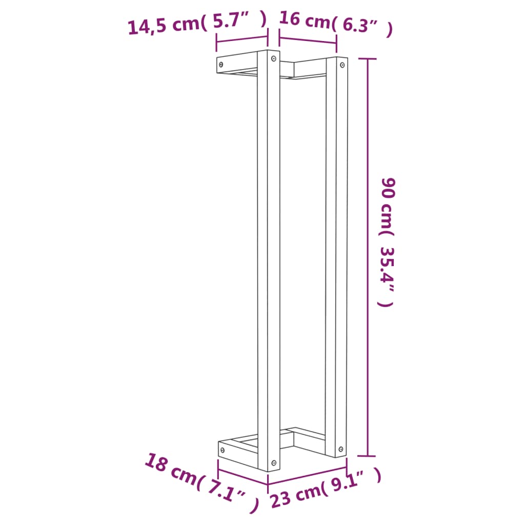 vidaXL Toallero de madera maciza de pino 23x18x90 cm