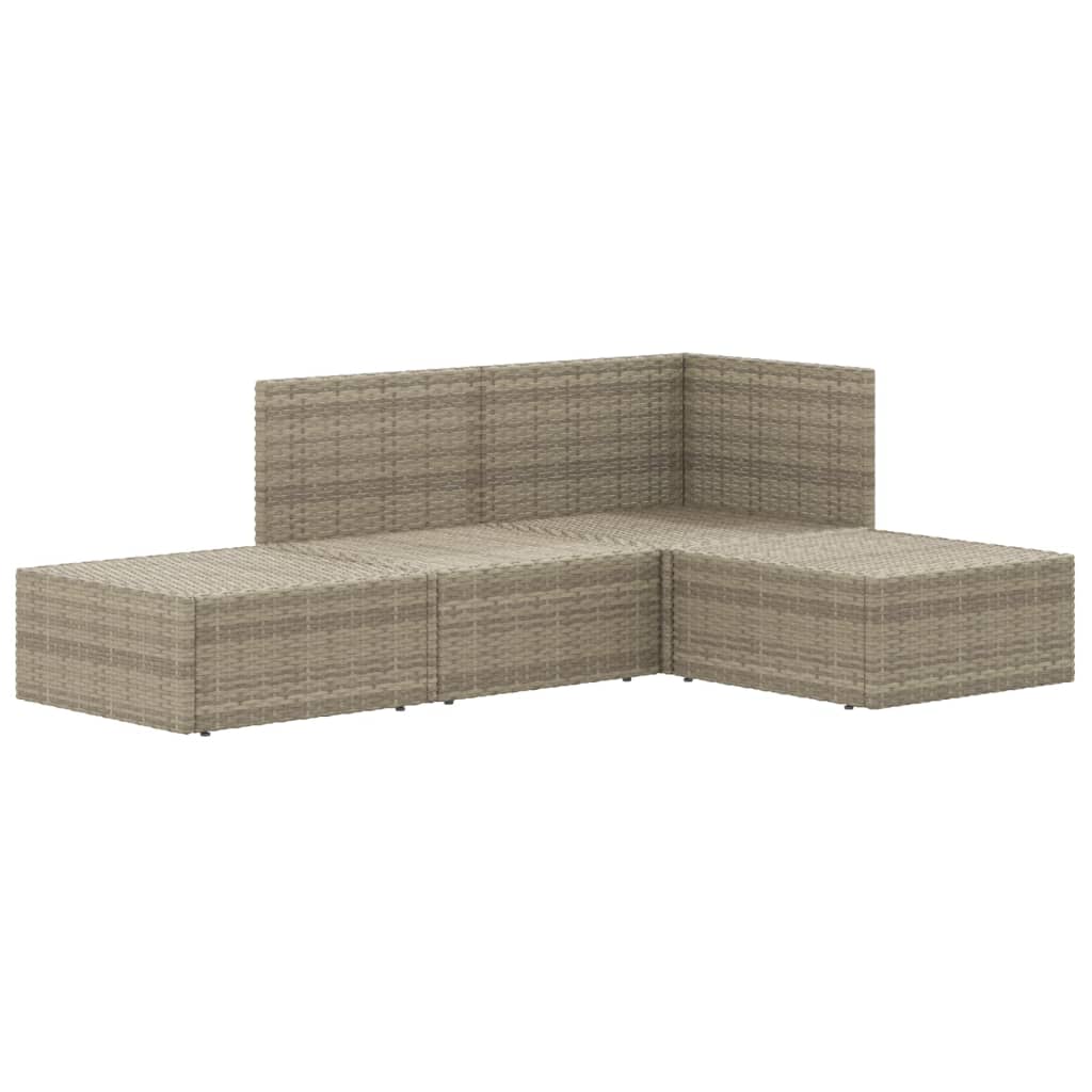 vidaXL Set de muebles de jardín 4 pzas y cojines ratán sintético gris