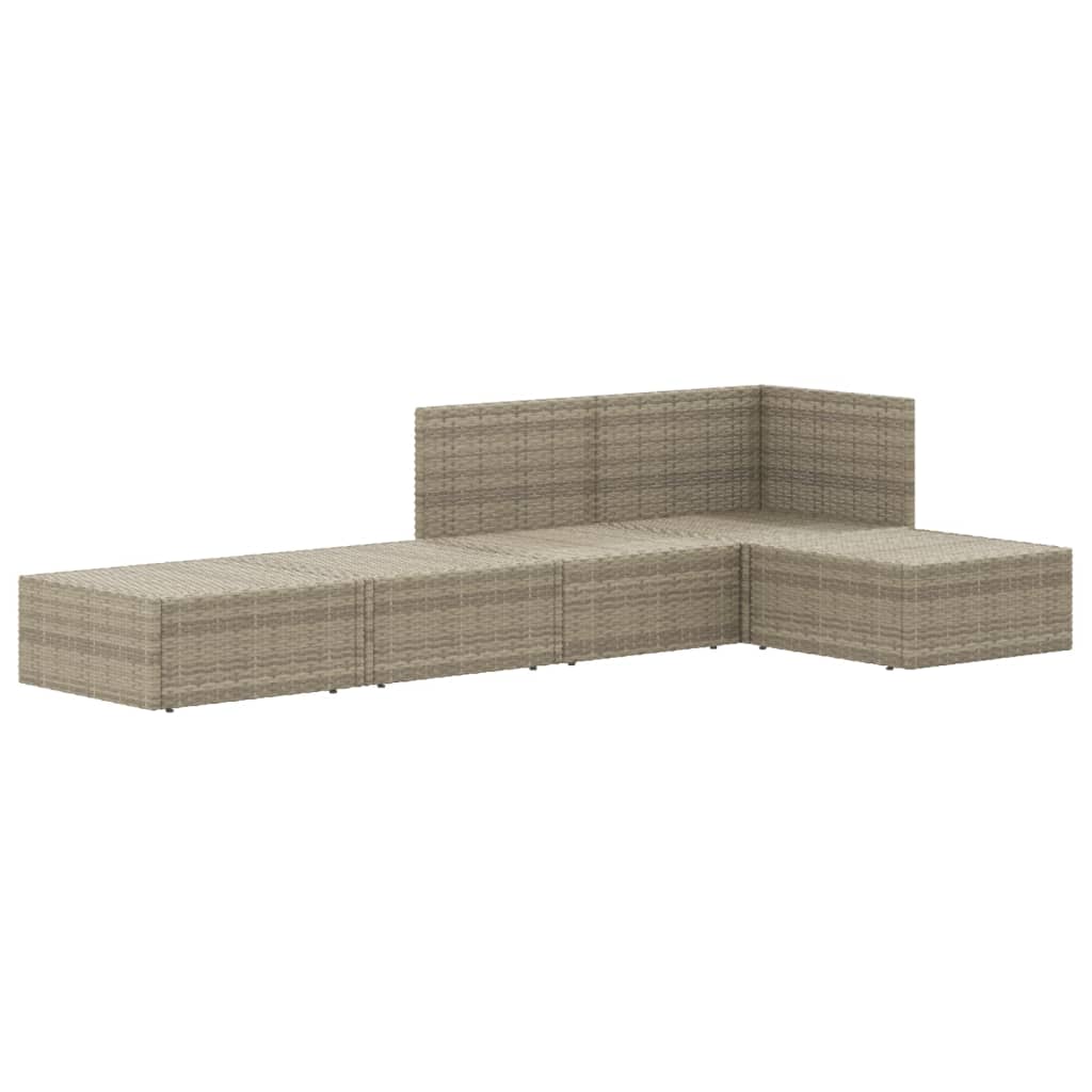 vidaXL Set de muebles de jardín 5 pzas y cojines ratán sintético gris