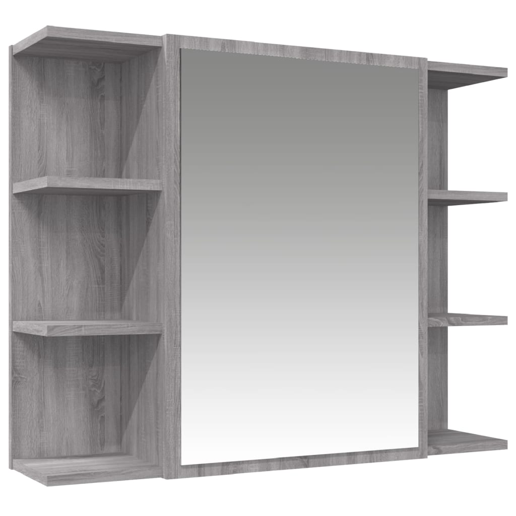 vidaXL Set de muebles de baño 3 pzas madera contrachapada gris sonoma