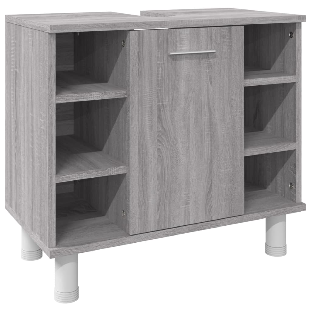 vidaXL Set de muebles de baño 3 pzas madera contrachapada gris sonoma