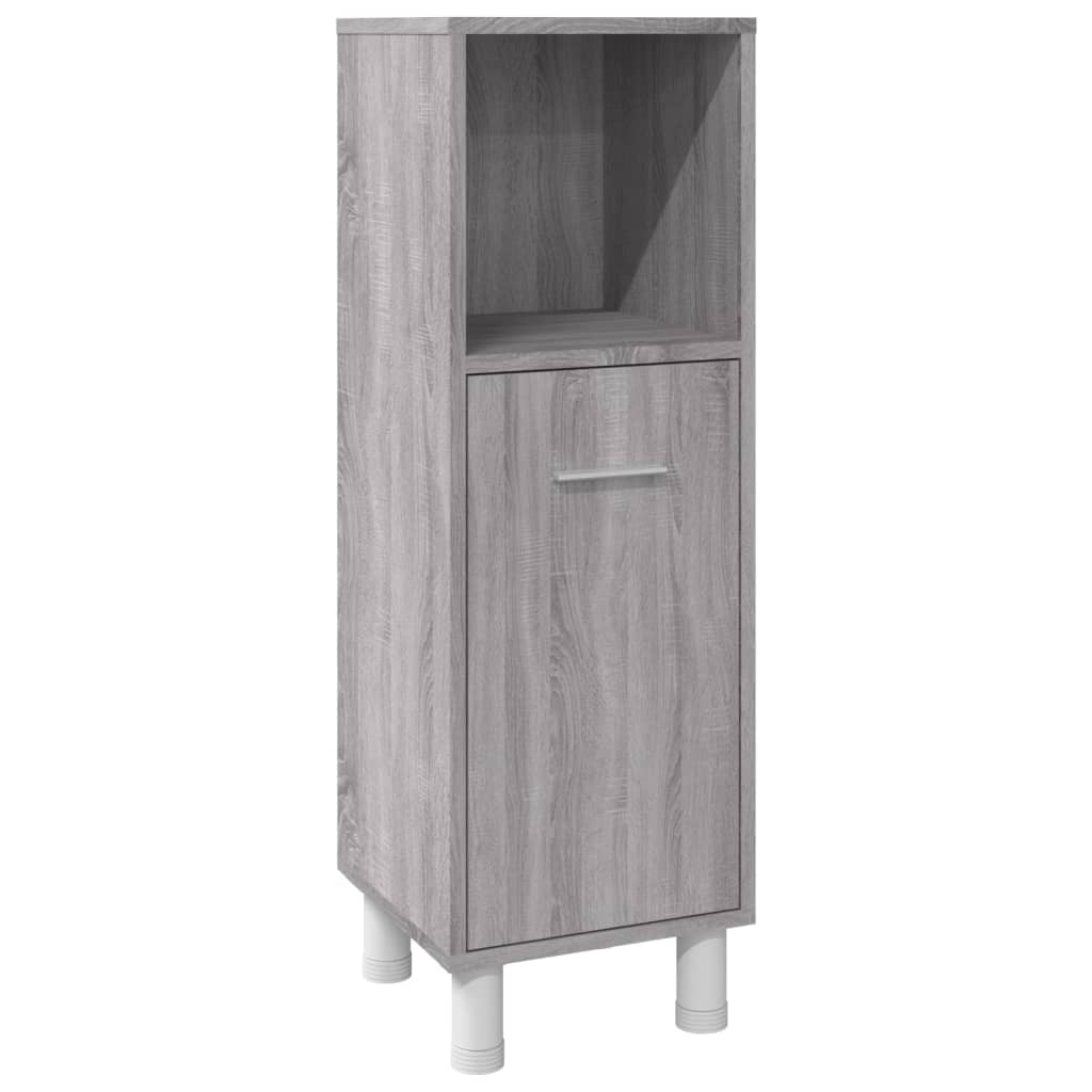 vidaXL Set de muebles de baño 3 pzas madera contrachapada gris sonoma