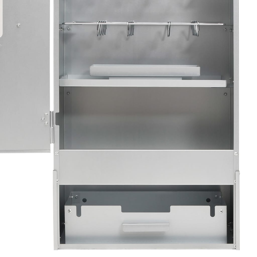 vidaXL Horno ahumador de barbacoa con mesa acero galvanizado