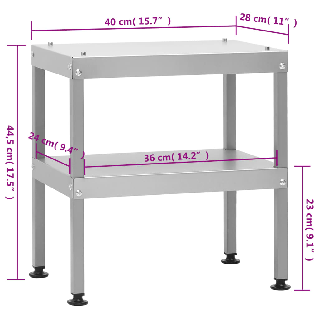 vidaXL Horno ahumador de barbacoa con mesa acero galvanizado