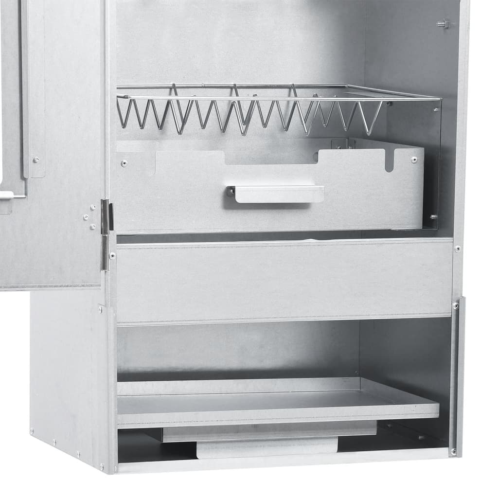 vidaXL Horno ahumador de barbacoa con mesa acero galvanizado