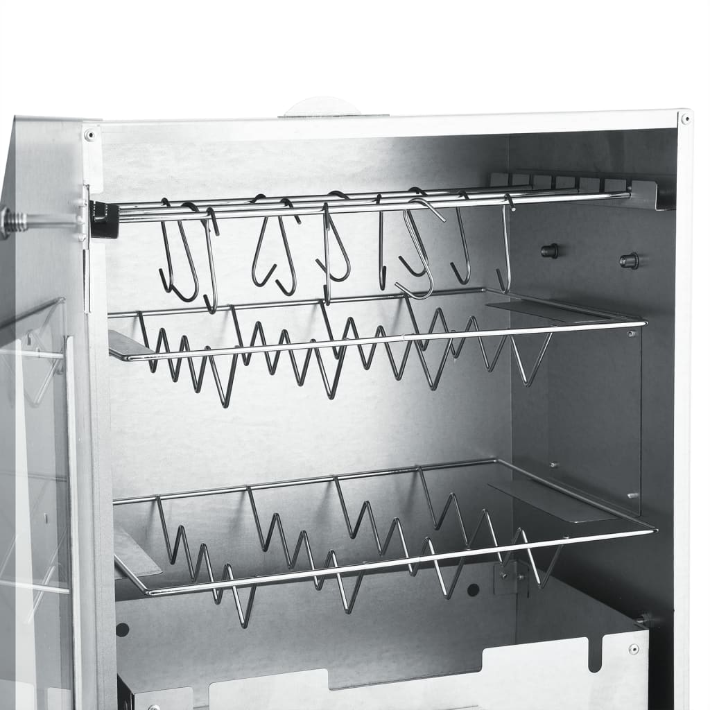 vidaXL Horno ahumador de barbacoa con mesa acero galvanizado