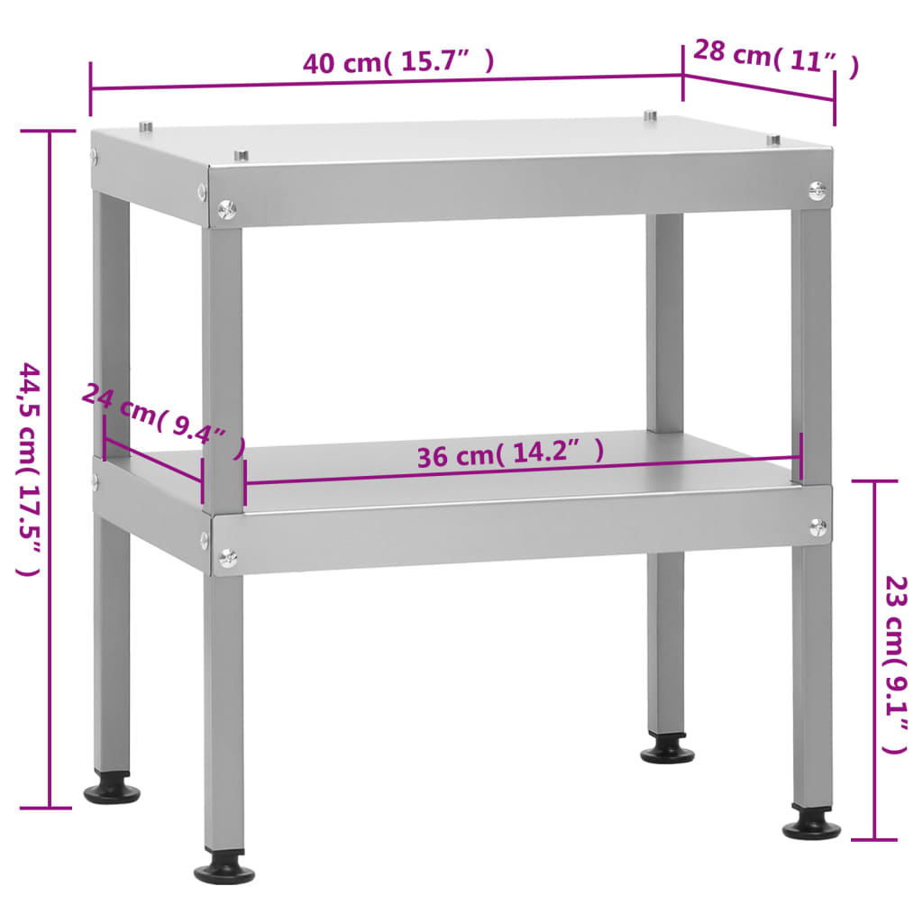 vidaXL Horno ahumador de barbacoa con mesa acero galvanizado