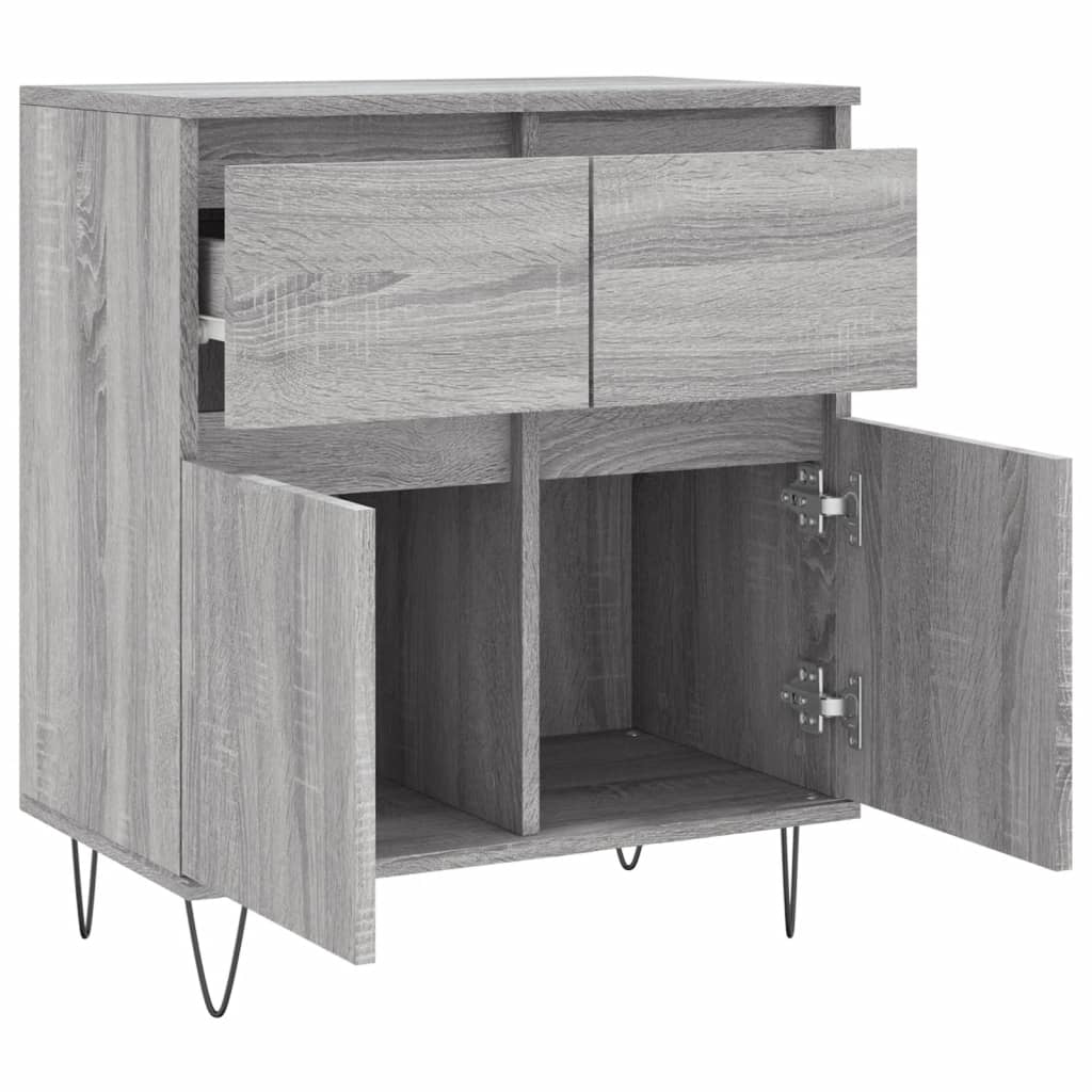 vidaXL Aparador de madera contrachapada gris Sonoma 60x35x70 cm