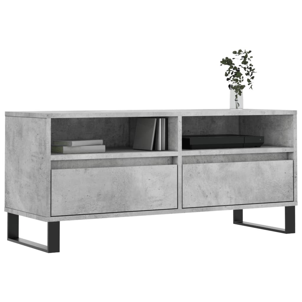 vidaXL Mueble de TV madera contrachapada gris hormigón 100x34,5x44,5cm