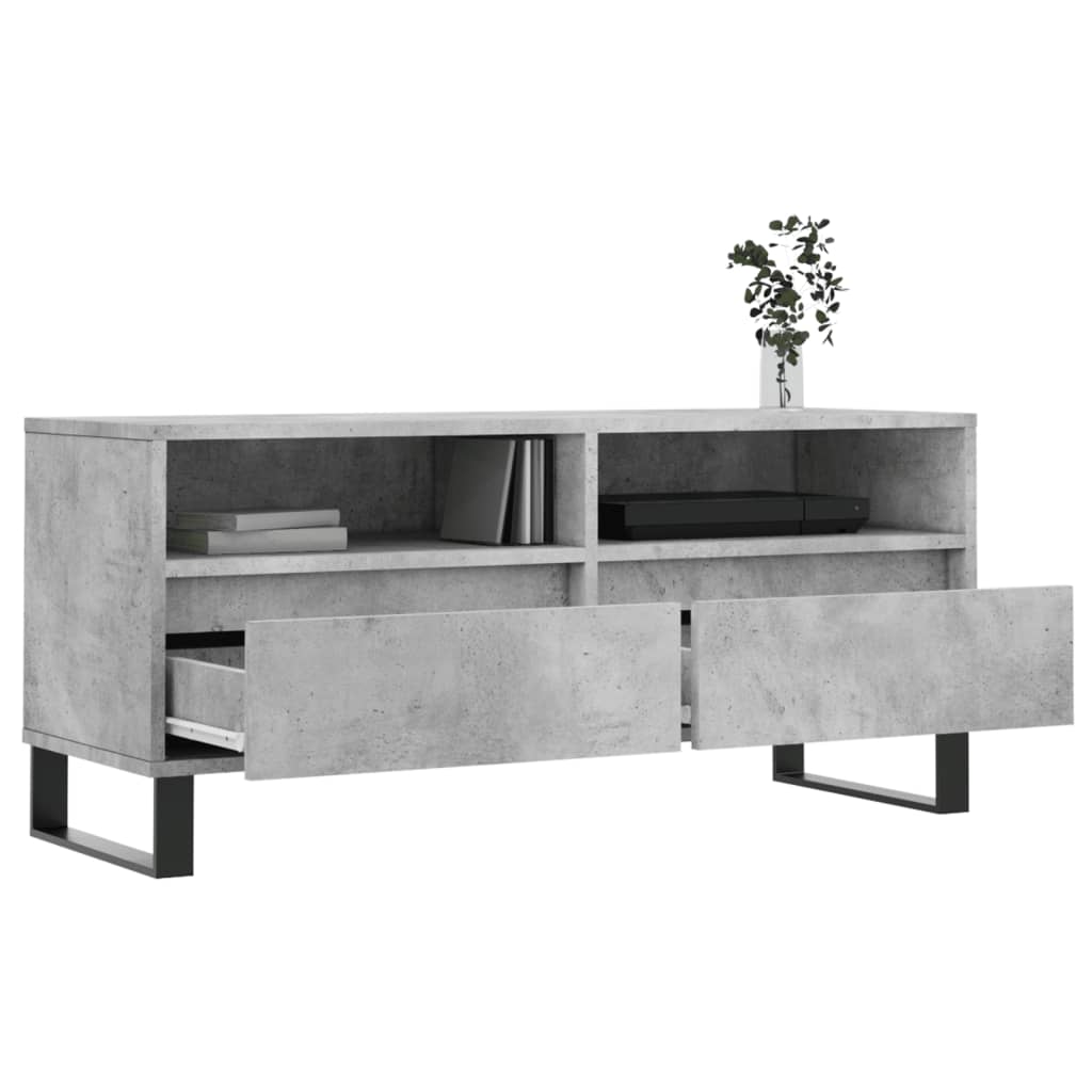 vidaXL Mueble de TV madera contrachapada gris hormigón 100x34,5x44,5cm