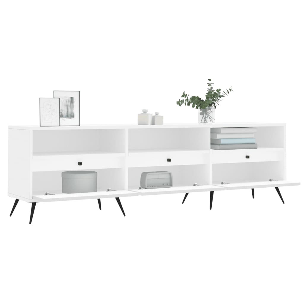 vidaXL Mueble de TV madera contrachapada blanco 150x30x44,5 cm