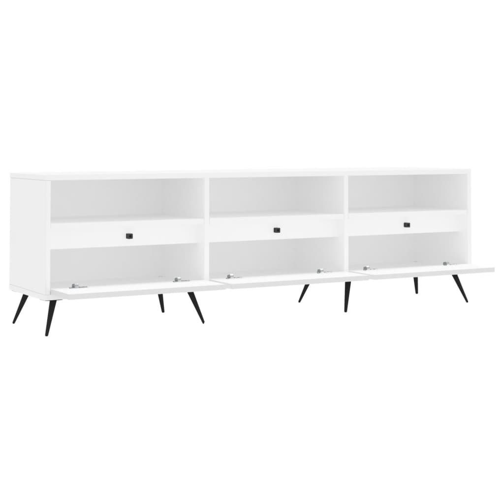 vidaXL Mueble de TV madera contrachapada blanco 150x30x44,5 cm