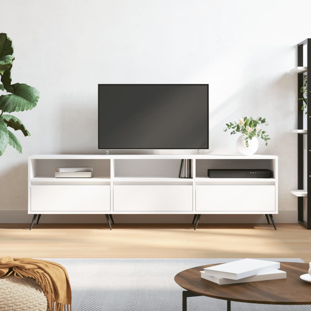 vidaXL Mueble de TV madera contrachapada blanco 150x30x44,5 cm