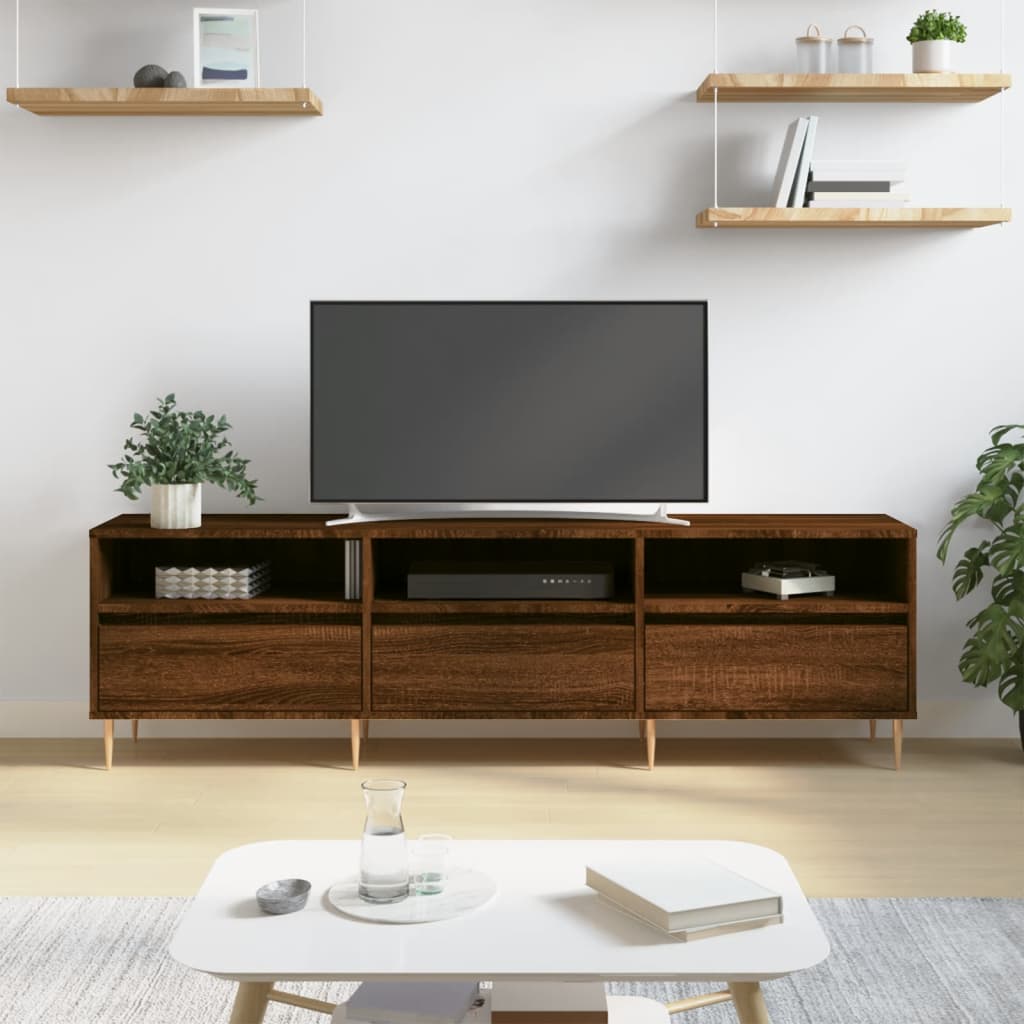 vidaXL Mueble de TV madera contrachapada roble marrón 150x30x44,5 cm