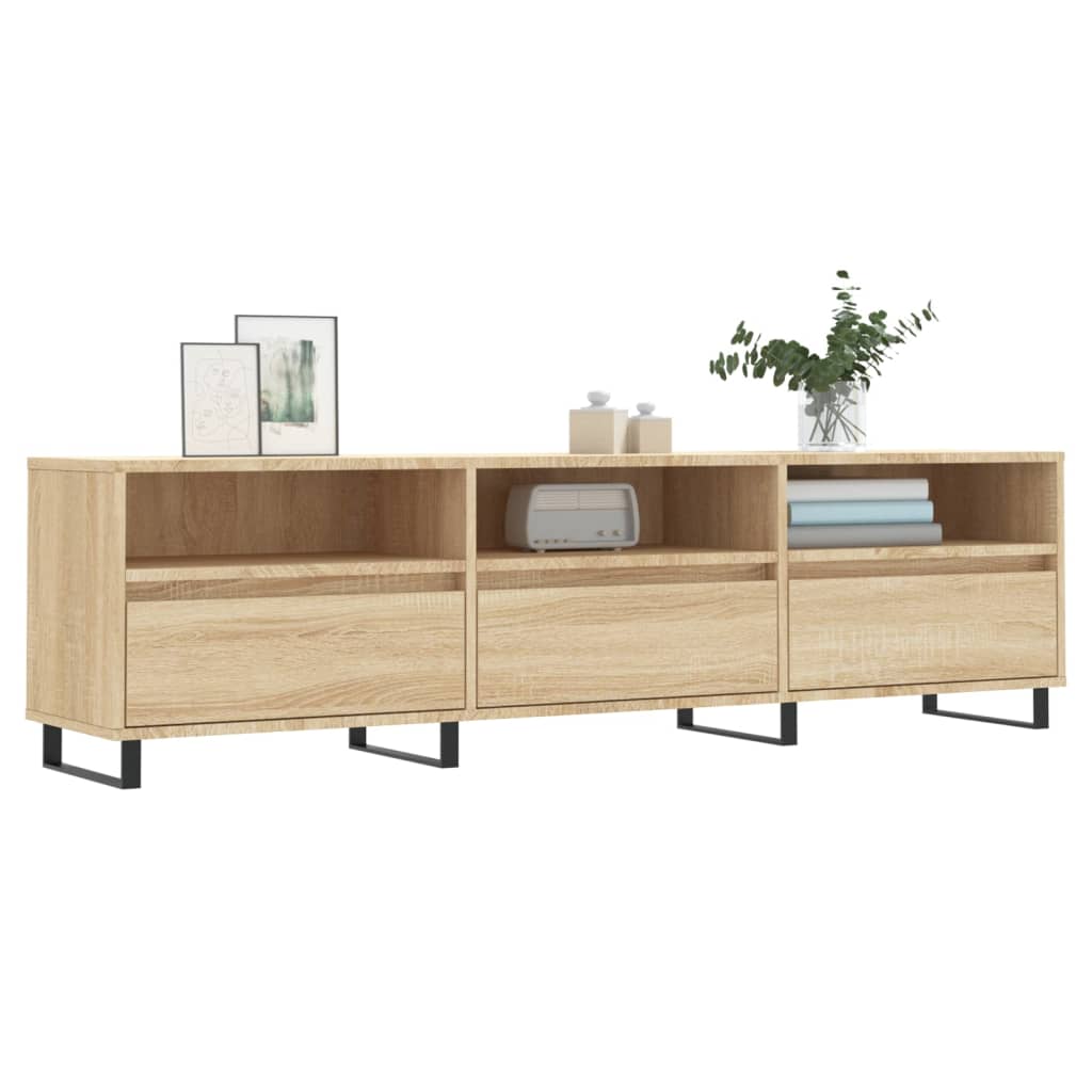 vidaXL Mueble de TV madera contrachapada roble Sonoma 150x30x44,5 cm