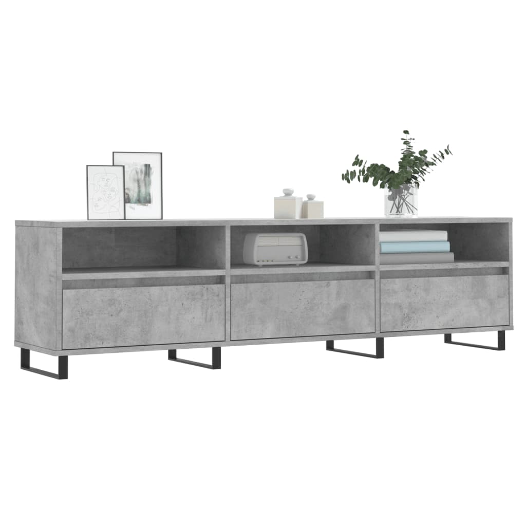 vidaXL Mueble de TV madera contrachapada gris hormigón 150x30x44,5 cm