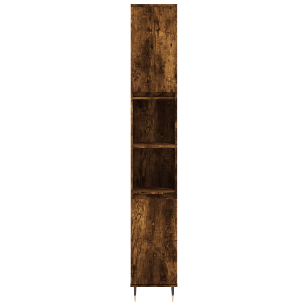 vidaXL Armario de baño madera contrachapada roble ahumado 30x30x190 cm