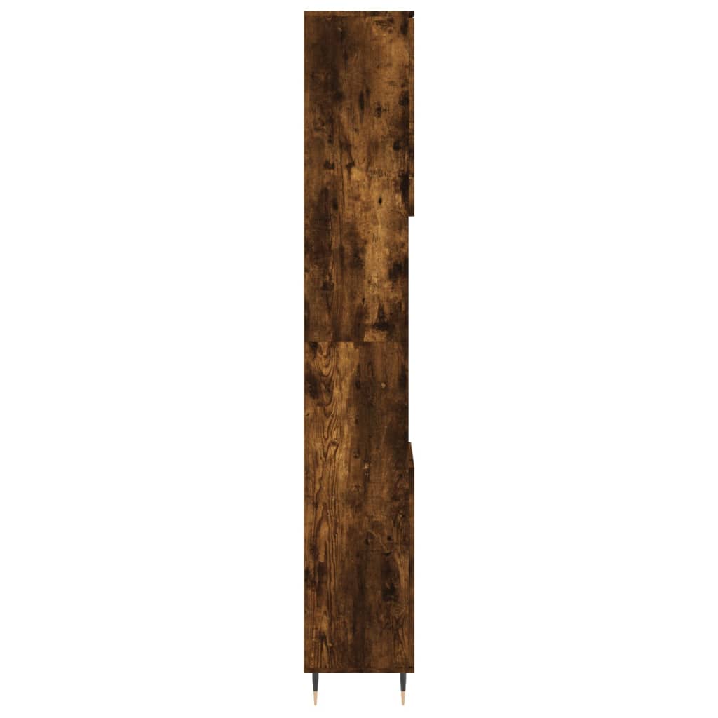 vidaXL Armario de baño madera contrachapada roble ahumado 30x30x190 cm