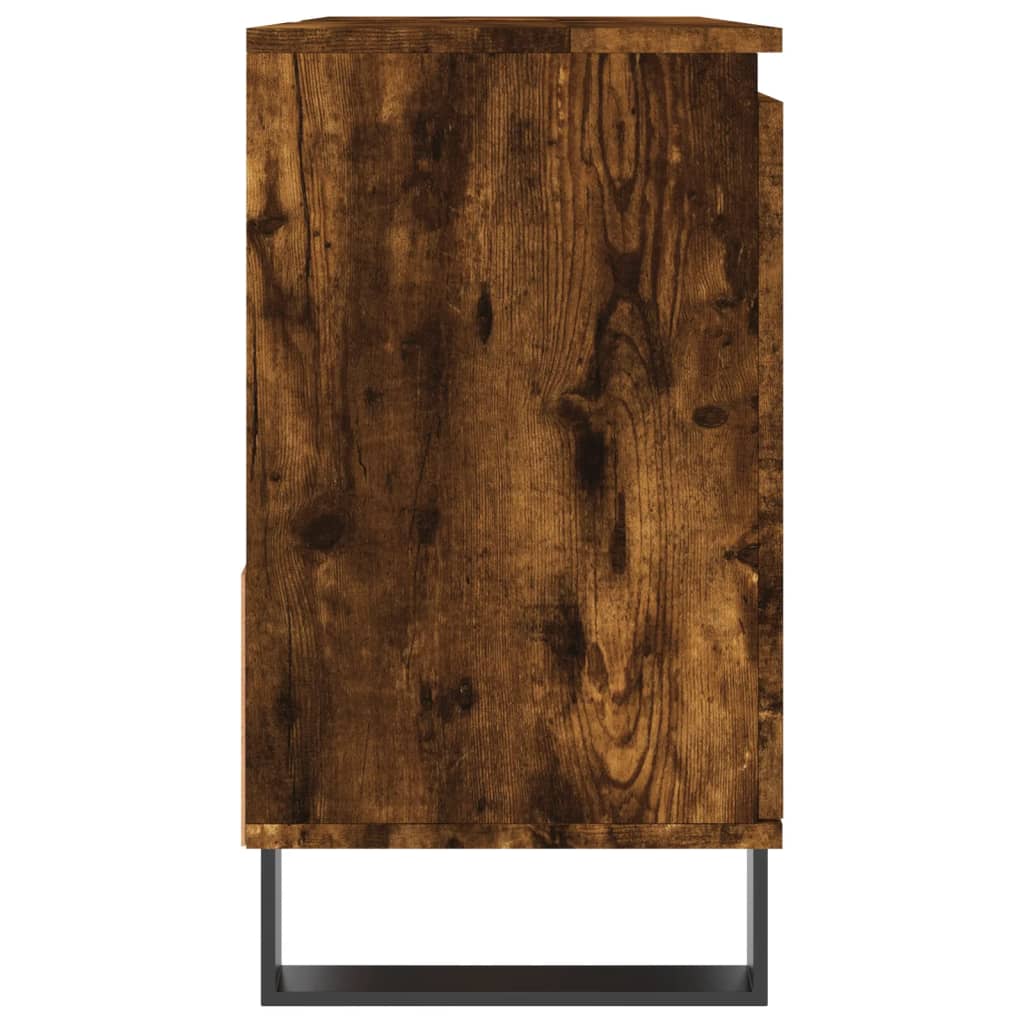 vidaXL Armario de baño madera contrachapada roble ahumado 65x33x60 cm