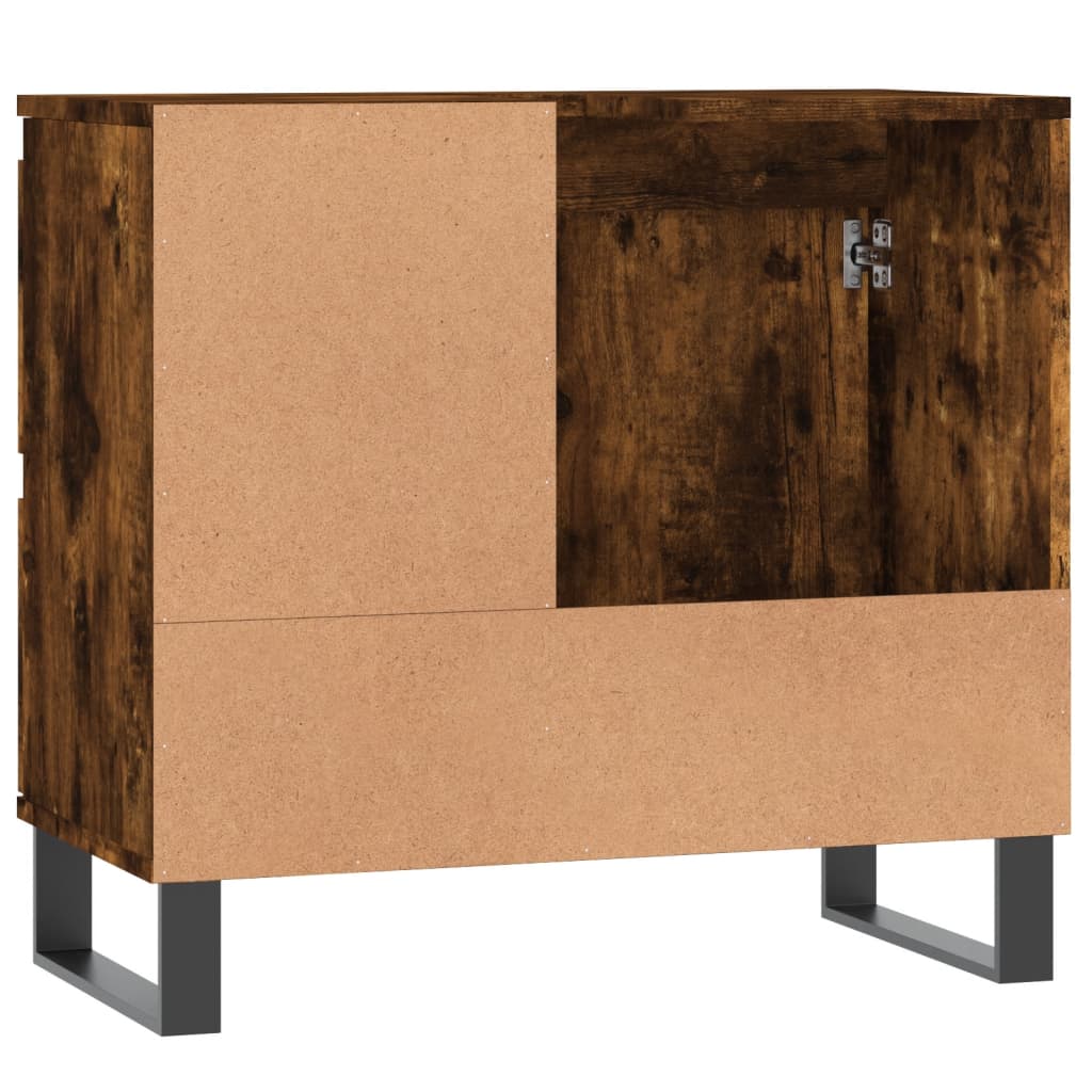 vidaXL Armario de baño madera contrachapada roble ahumado 65x33x60 cm