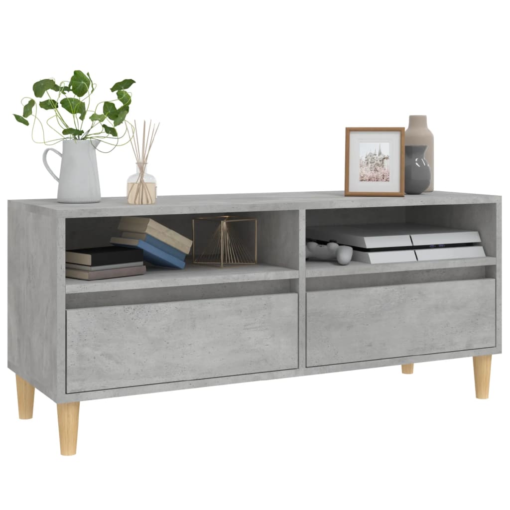 vidaXL Mueble de TV madera contrachapada gris hormigón 100x34,5x44,5cm