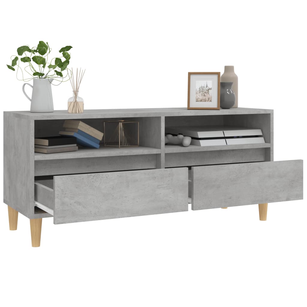 vidaXL Mueble de TV madera contrachapada gris hormigón 100x34,5x44,5cm