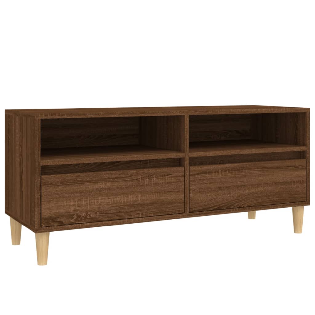 vidaXL Mueble de TV madera contrachapada marrón roble 100x34,5x44,5 cm