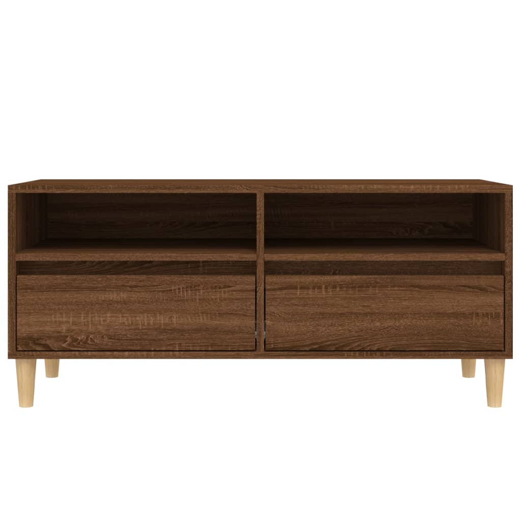 vidaXL Mueble de TV madera contrachapada marrón roble 100x34,5x44,5 cm