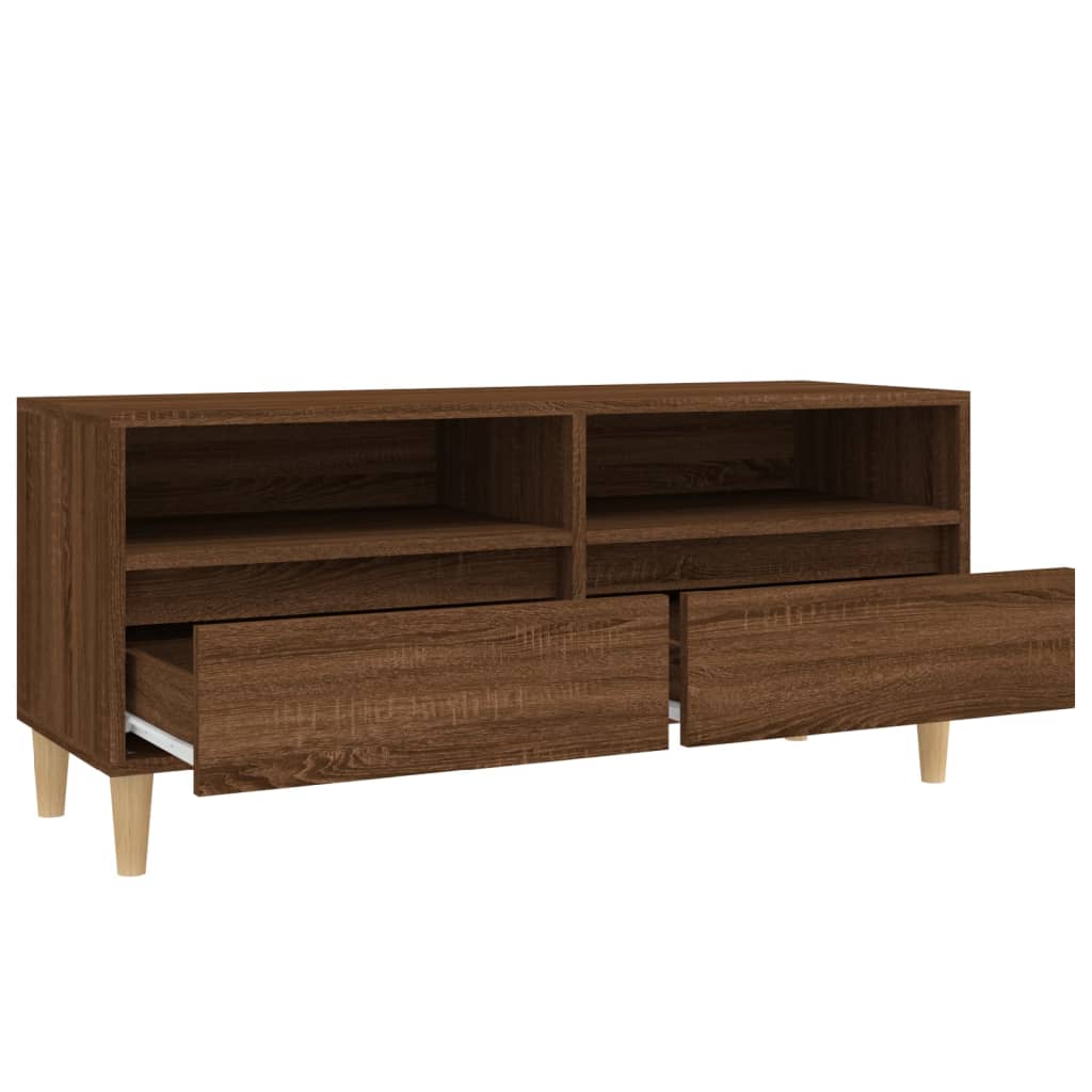 vidaXL Mueble de TV madera contrachapada marrón roble 100x34,5x44,5 cm