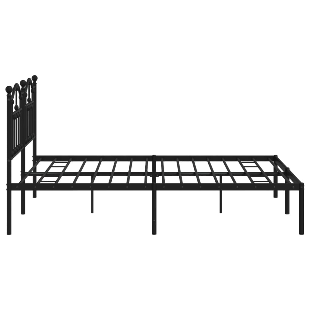 vidaXL Estructura cama sin colchón con cabecero metal negro 160x200 cm