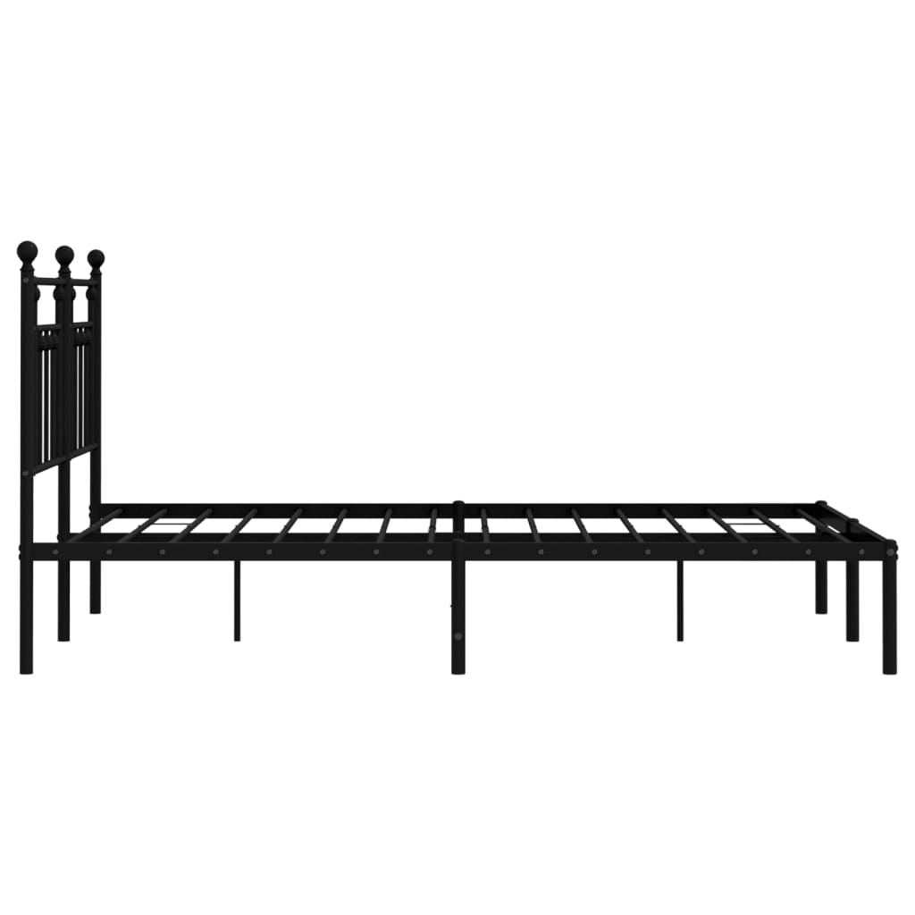 vidaXL Estructura cama sin colchón con cabecero metal negro 150x200 cm