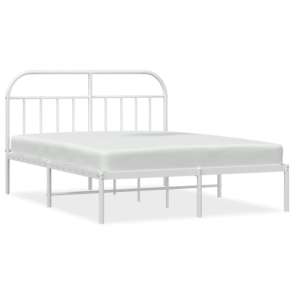 vidaXL Estructura cama sin colchón con cabecero metal blanco 150x200cm