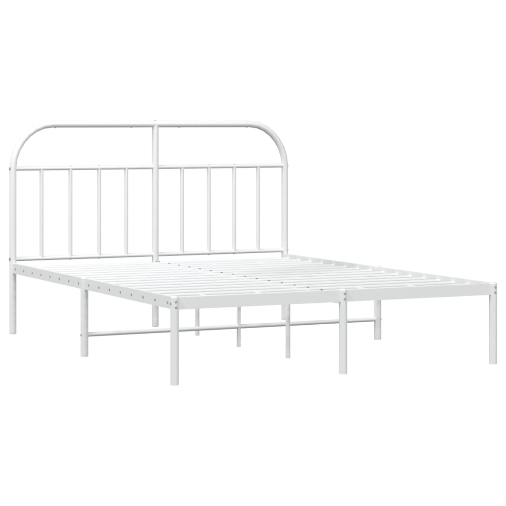 vidaXL Estructura cama sin colchón con cabecero metal blanco 150x200cm