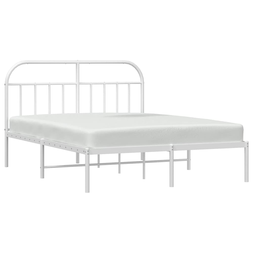 vidaXL Estructura cama sin colchón con cabecero metal blanco 150x200cm