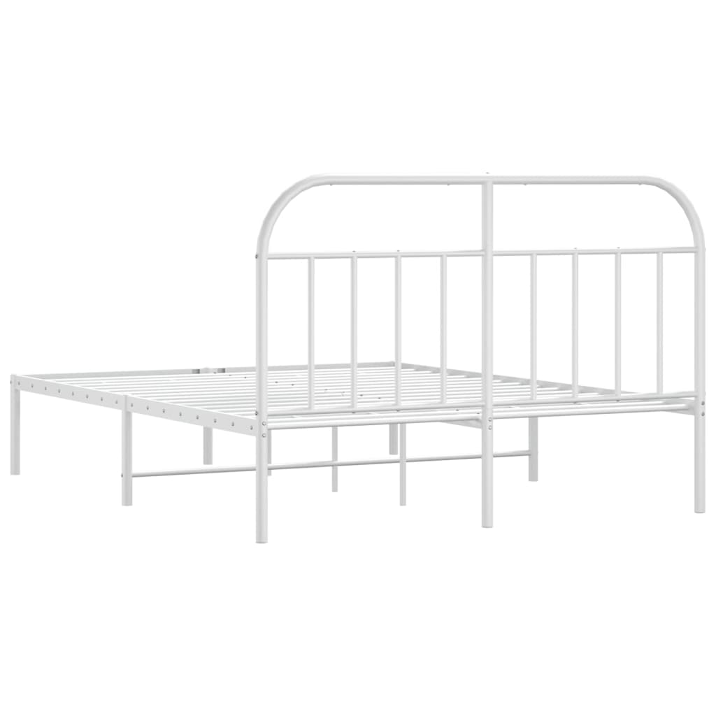 vidaXL Estructura cama sin colchón con cabecero metal blanco 150x200cm