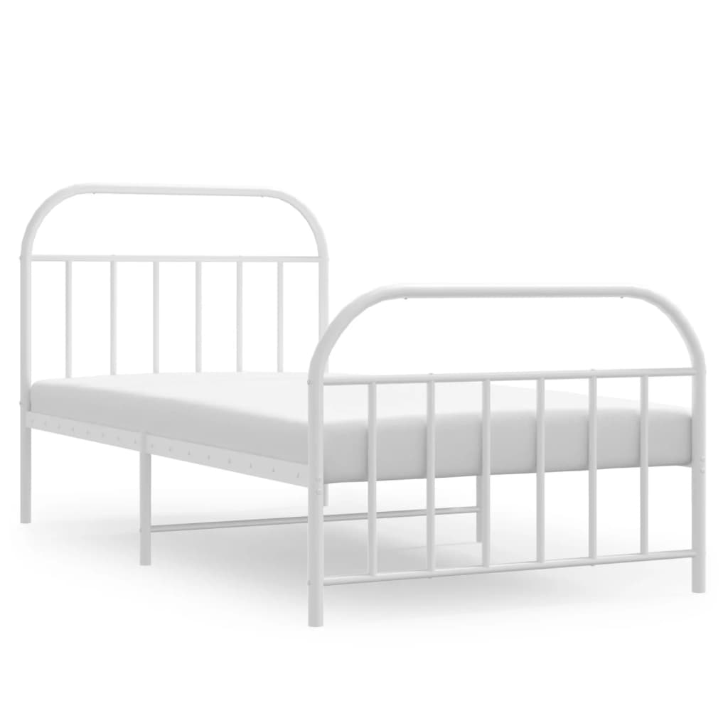 vidaXL Estructura cama sin colchón con estribo metal blanco 107x203 cm