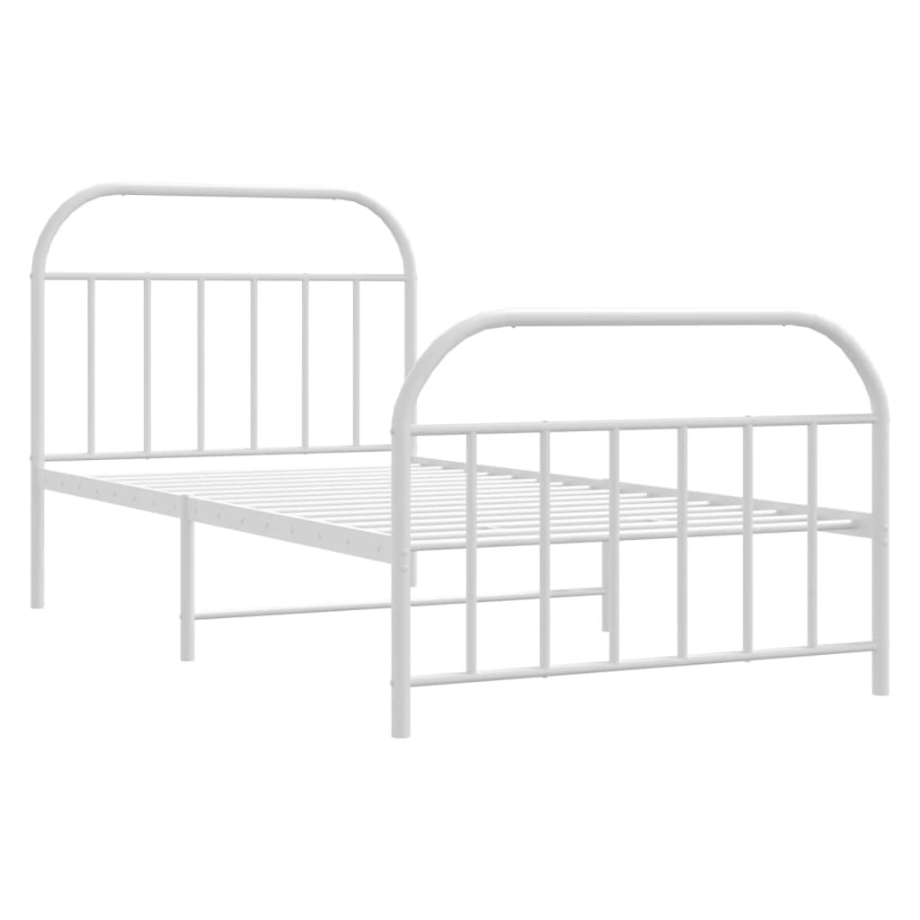 vidaXL Estructura cama sin colchón con estribo metal blanco 107x203 cm