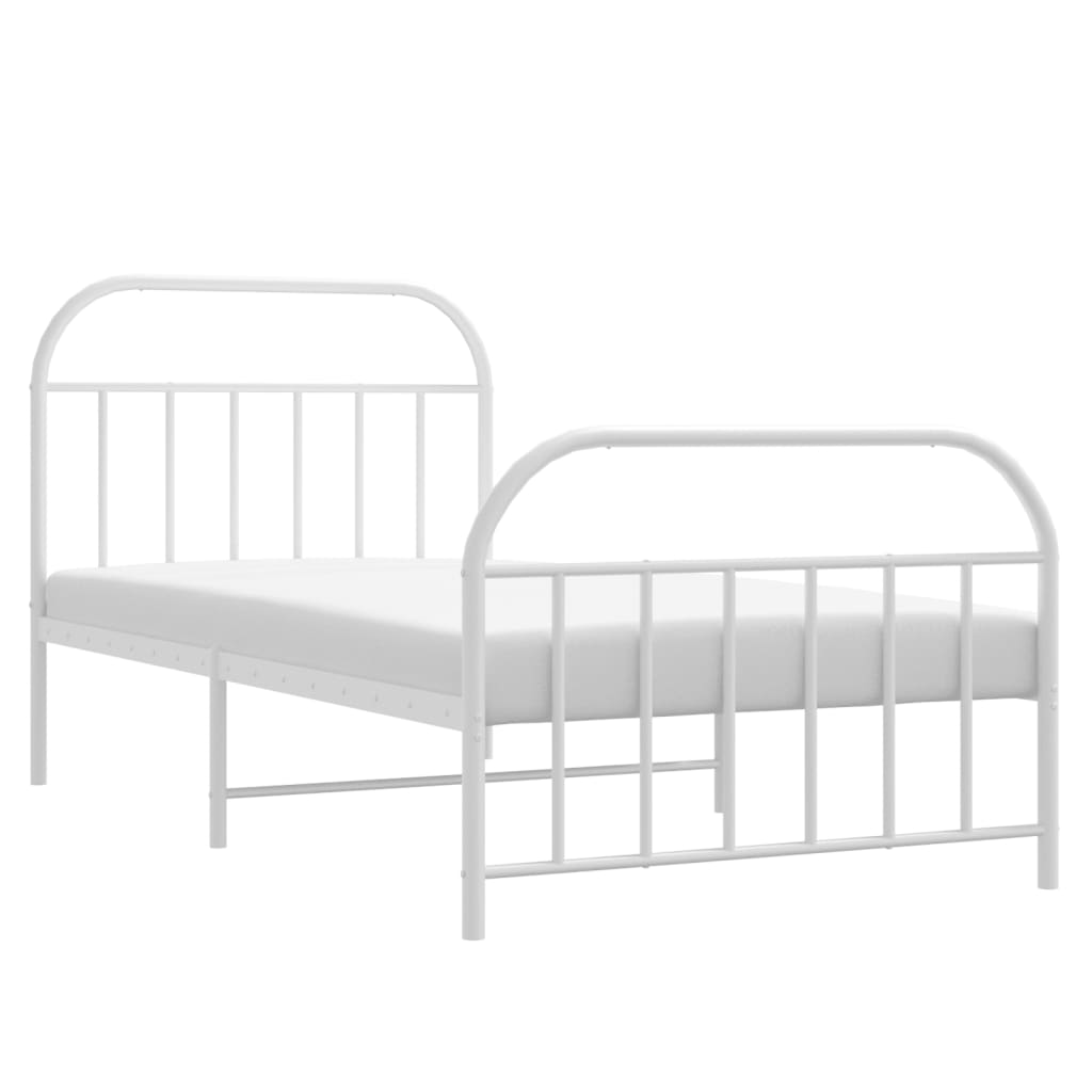 vidaXL Estructura cama sin colchón con estribo metal blanco 107x203 cm