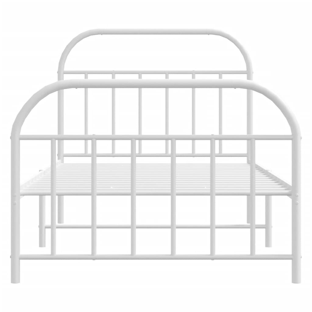 vidaXL Estructura cama sin colchón con estribo metal blanco 107x203 cm