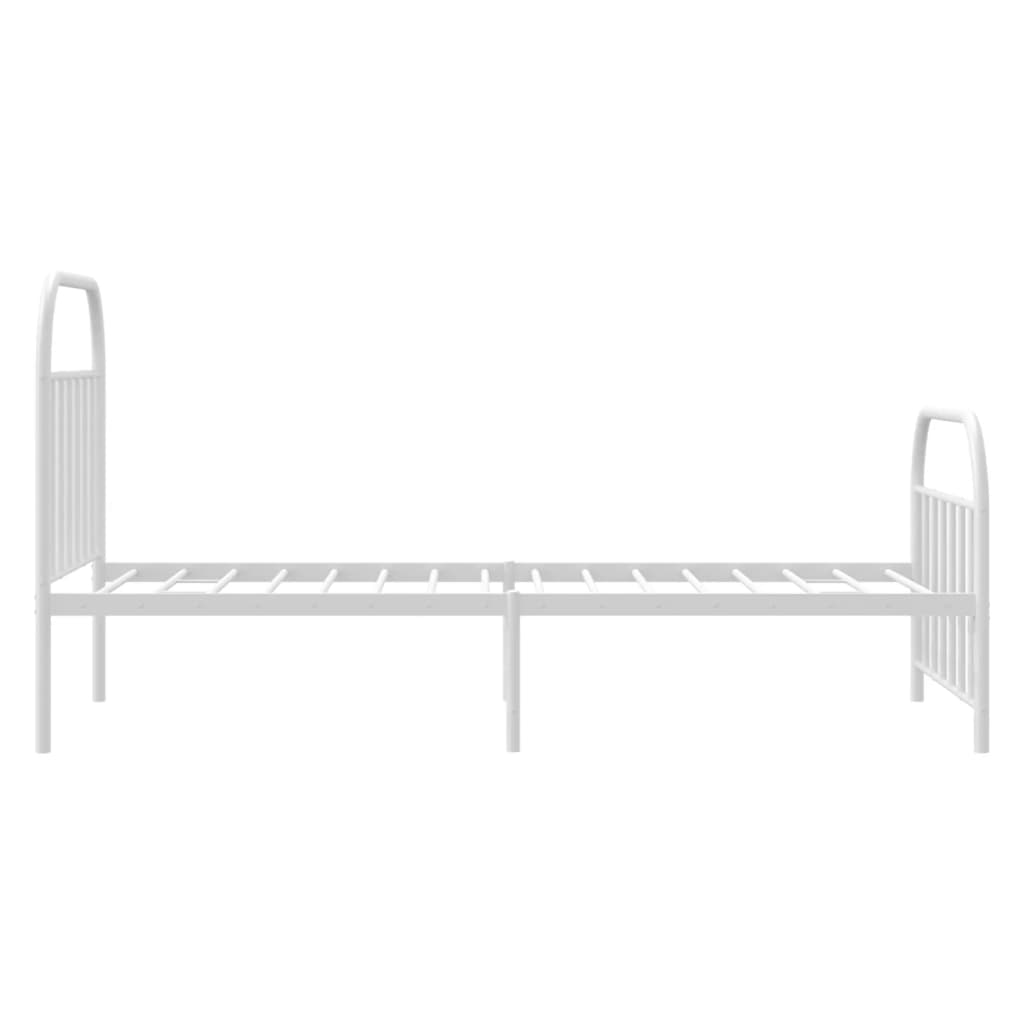 vidaXL Estructura cama sin colchón con estribo metal blanco 107x203 cm