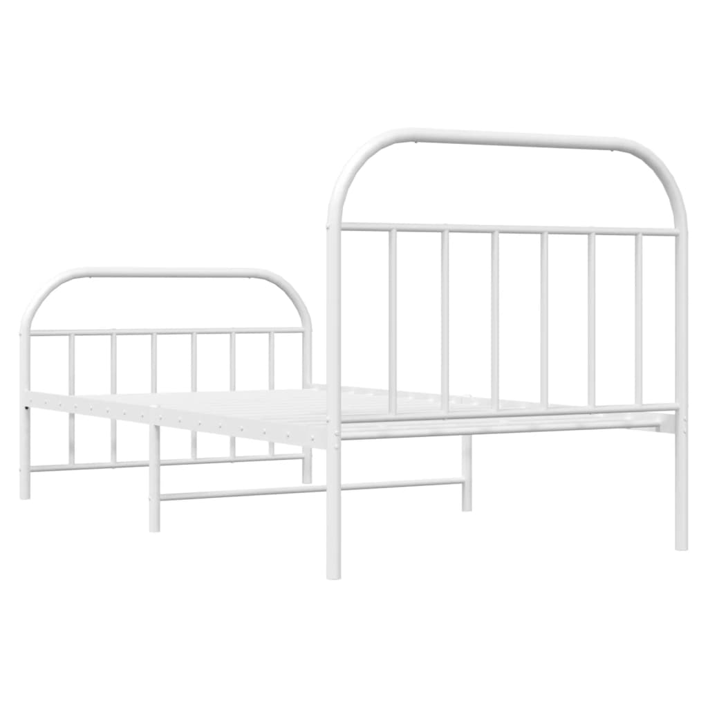 vidaXL Estructura cama sin colchón con estribo metal blanco 107x203 cm