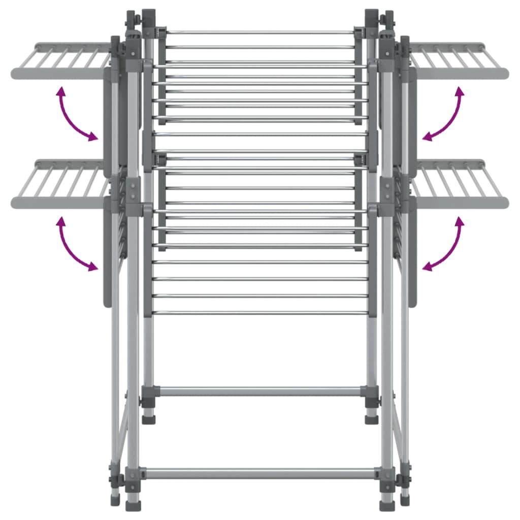 vidaXL Tendedero para ropa aluminio 107x107x120 cm