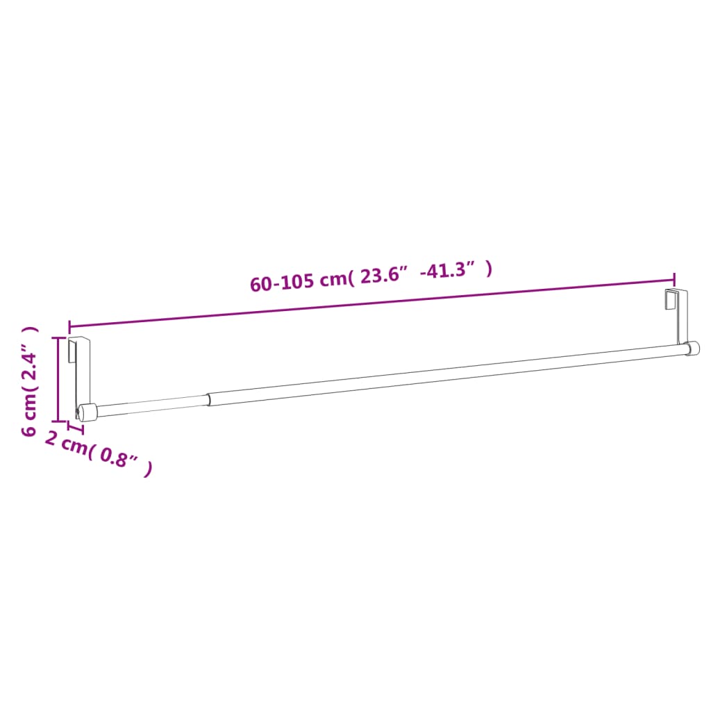 vidaXL Rieles de cortina 2 uds aluminio blanco y plateado 60-105 cm