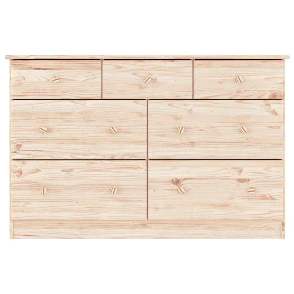 vidaXL Cómoda cajonera ALTA madera maciza pino 112x35x73 cm