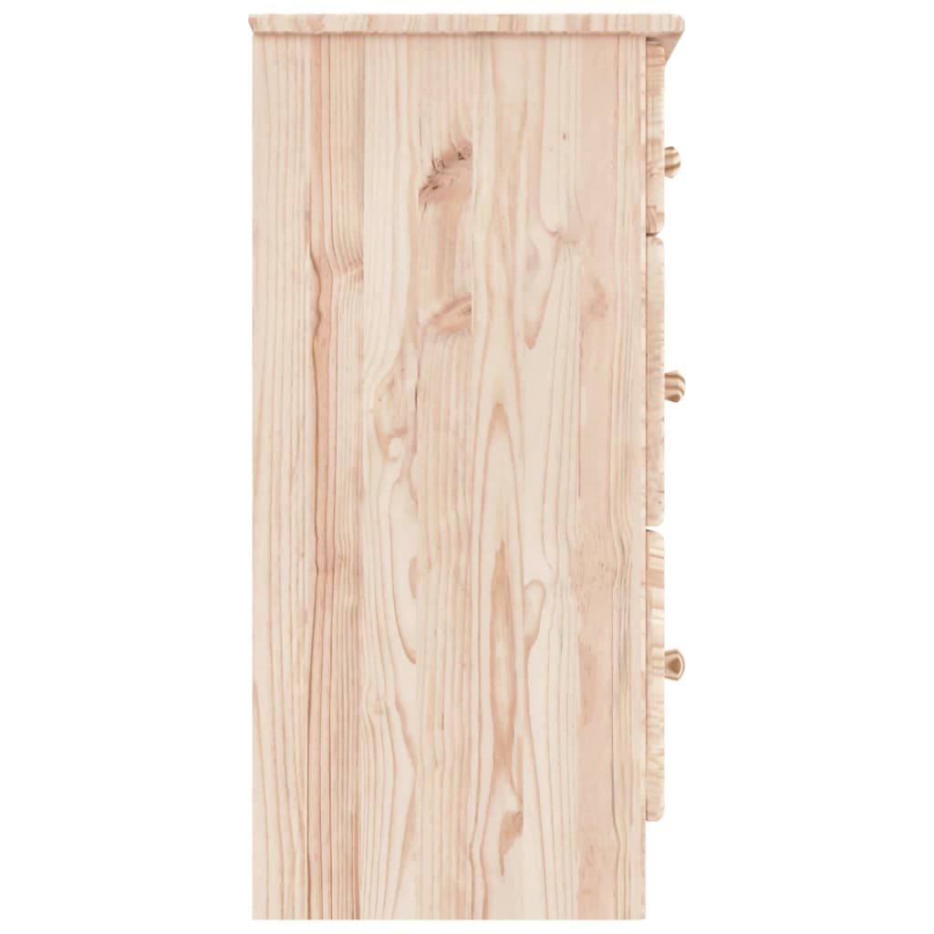 vidaXL Cómoda cajonera ALTA madera maciza pino 112x35x73 cm