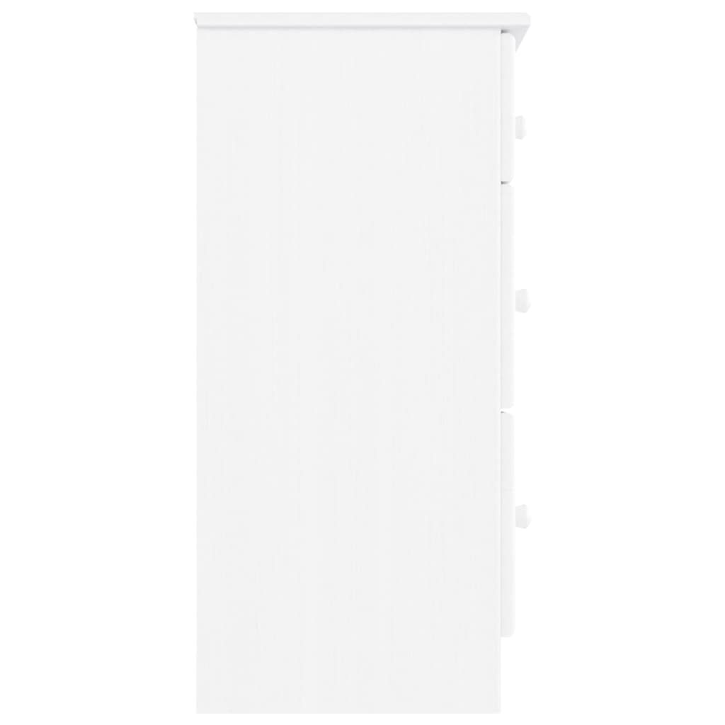 vidaXL Cómoda cajonera ALTA madera maciza pino blanco 112x35x73 cm