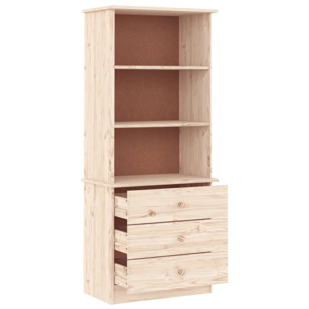 vidaXL Librería con cajones ALTA madera maciza de pino 60x35x142 cm